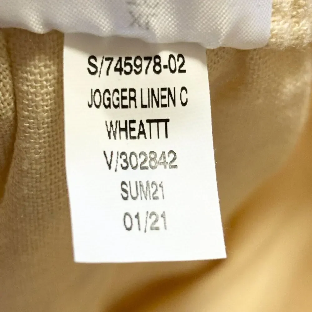 NEW BANANA REPUBLIC Linen Blend Cargo Joggers in Wheat SZ XL